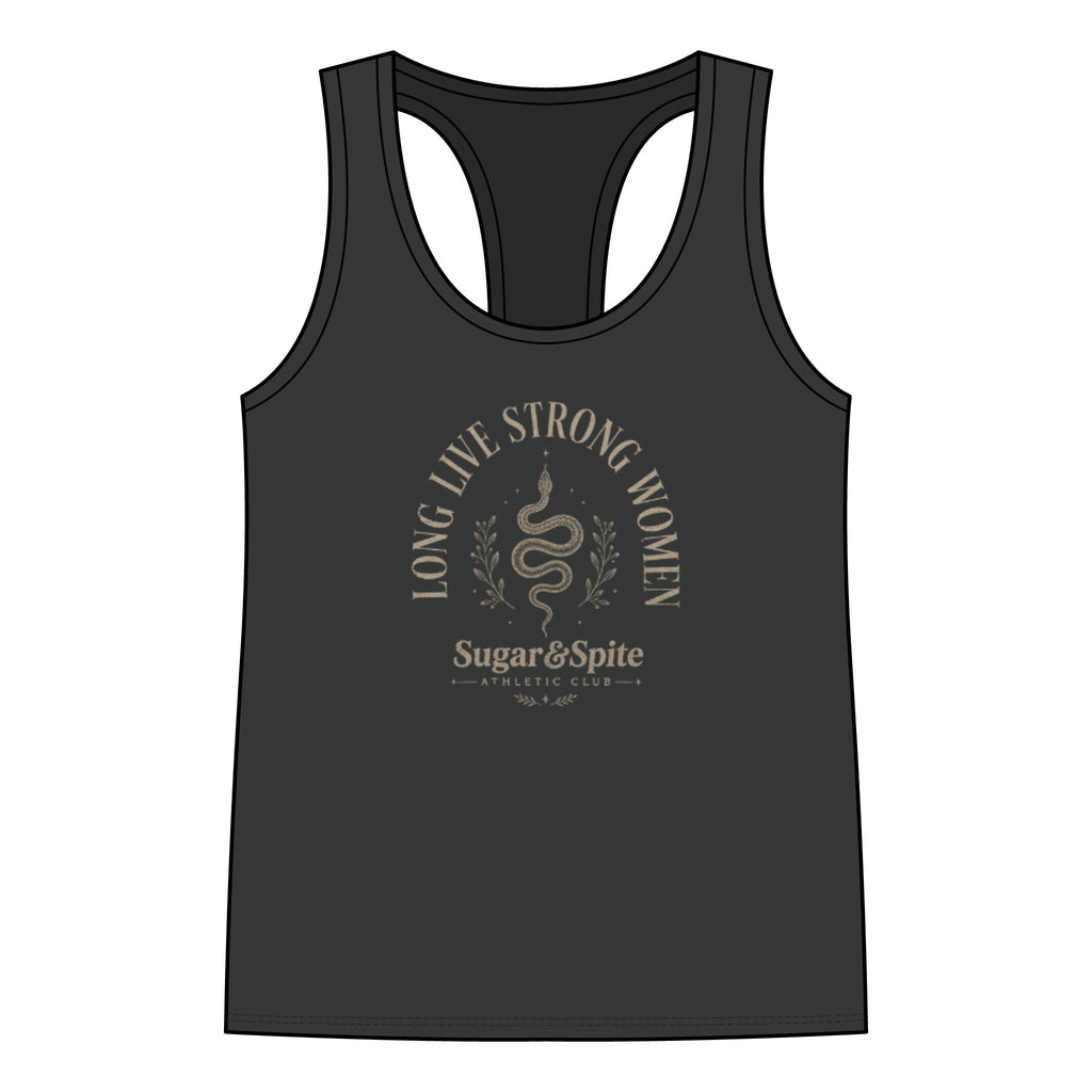 Live Strong Women Racerback Tank — "Sugar & Spice" Fitness & Empowerment Tank Top