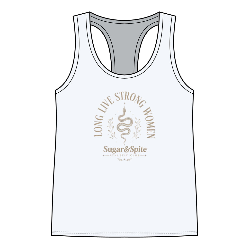 Live Strong Women Racerback Tank — "Sugar & Spice" Fitness & Empowerment Tank Top