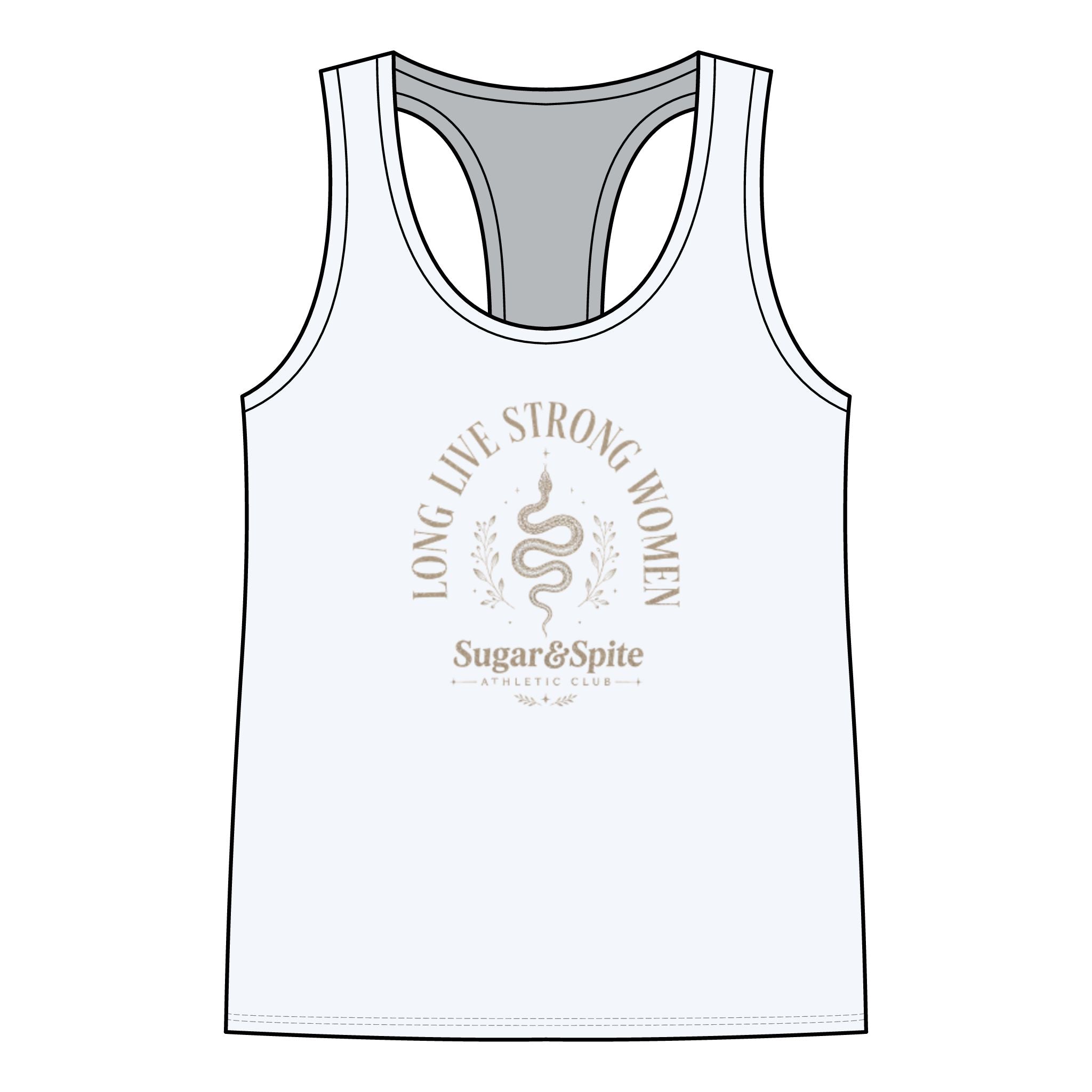 Live Strong Women Racerback Tank — "Sugar & Spice" Fitness & Empowerment Tank Top