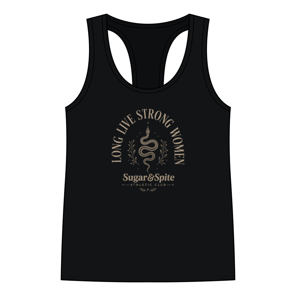 Live Strong Women Racerback Tank — "Sugar & Spice" Fitness & Empowerment Tank Top