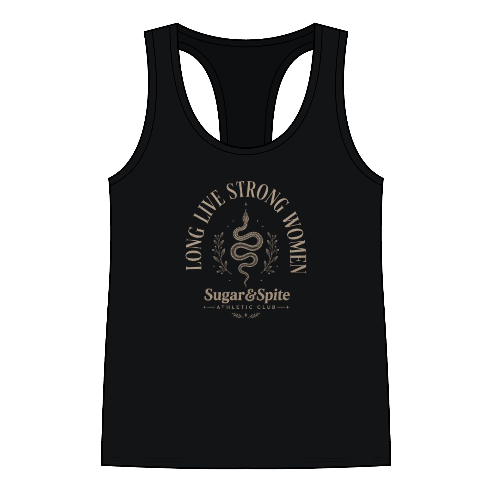Live Strong Women Racerback Tank — "Sugar & Spice" Fitness & Empowerment Tank Top
