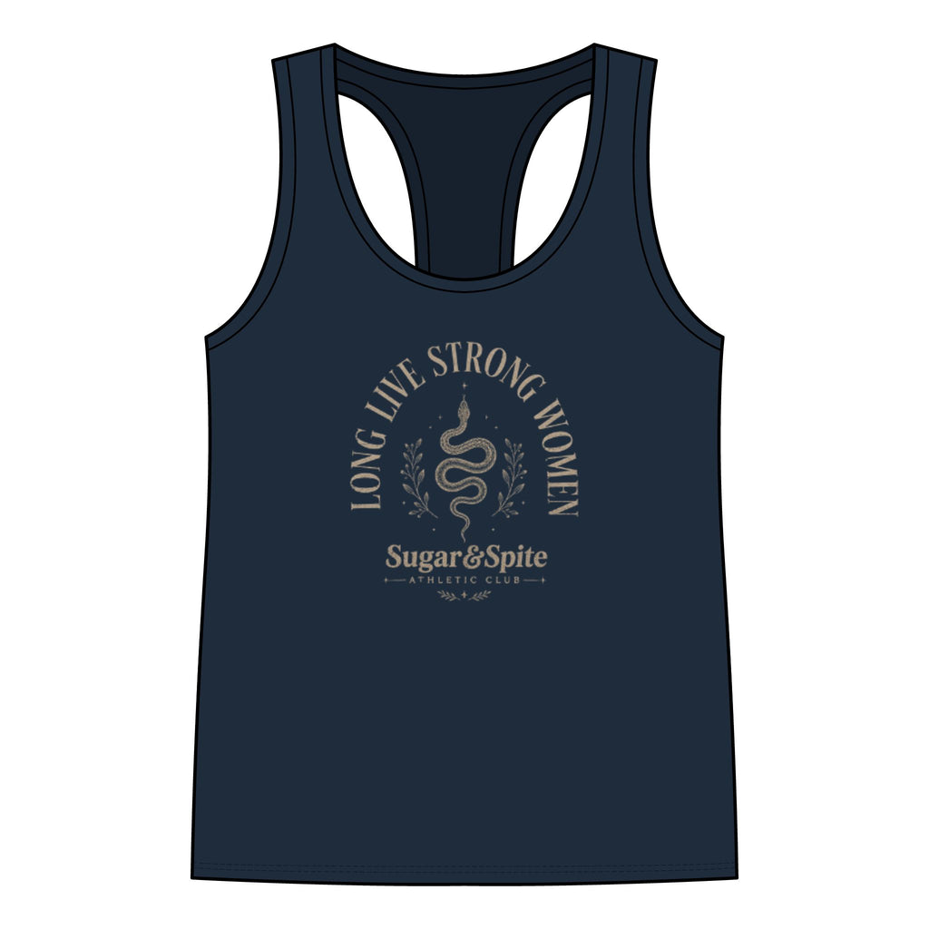 Live Strong Women Racerback Tank — "Sugar & Spice" Fitness & Empowerment Tank Top