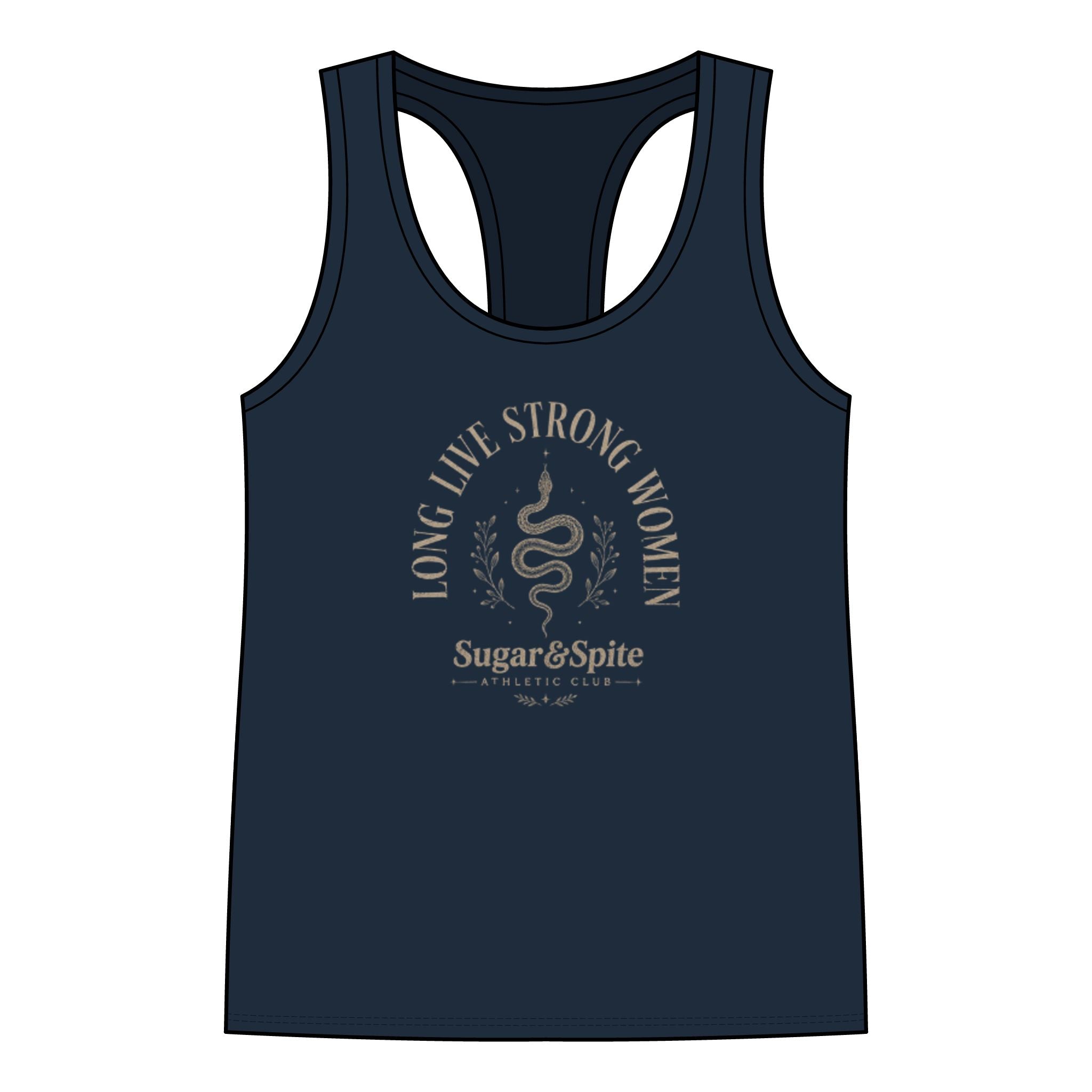 Live Strong Women Racerback Tank — "Sugar & Spice" Fitness & Empowerment Tank Top