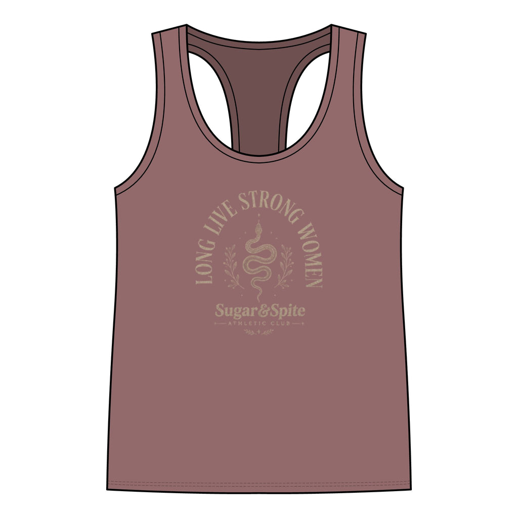 Live Strong Women Racerback Tank — "Sugar & Spice" Fitness & Empowerment Tank Top