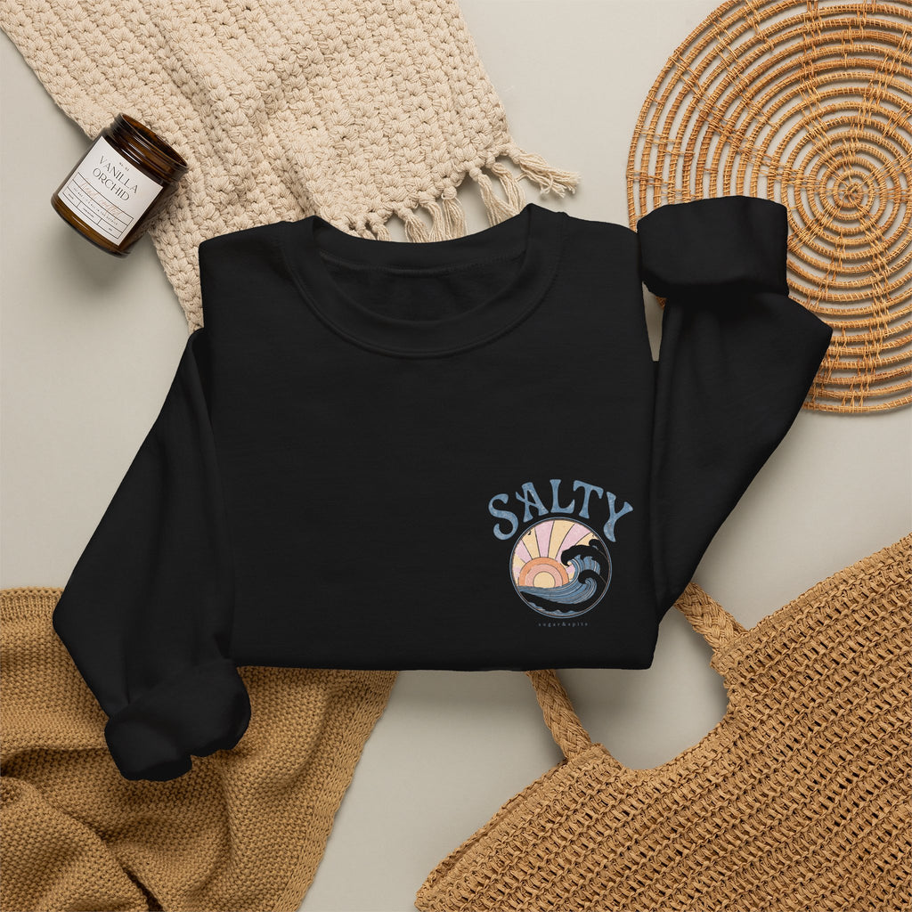 Salty Sunset Wave Crewneck Sweatshirt