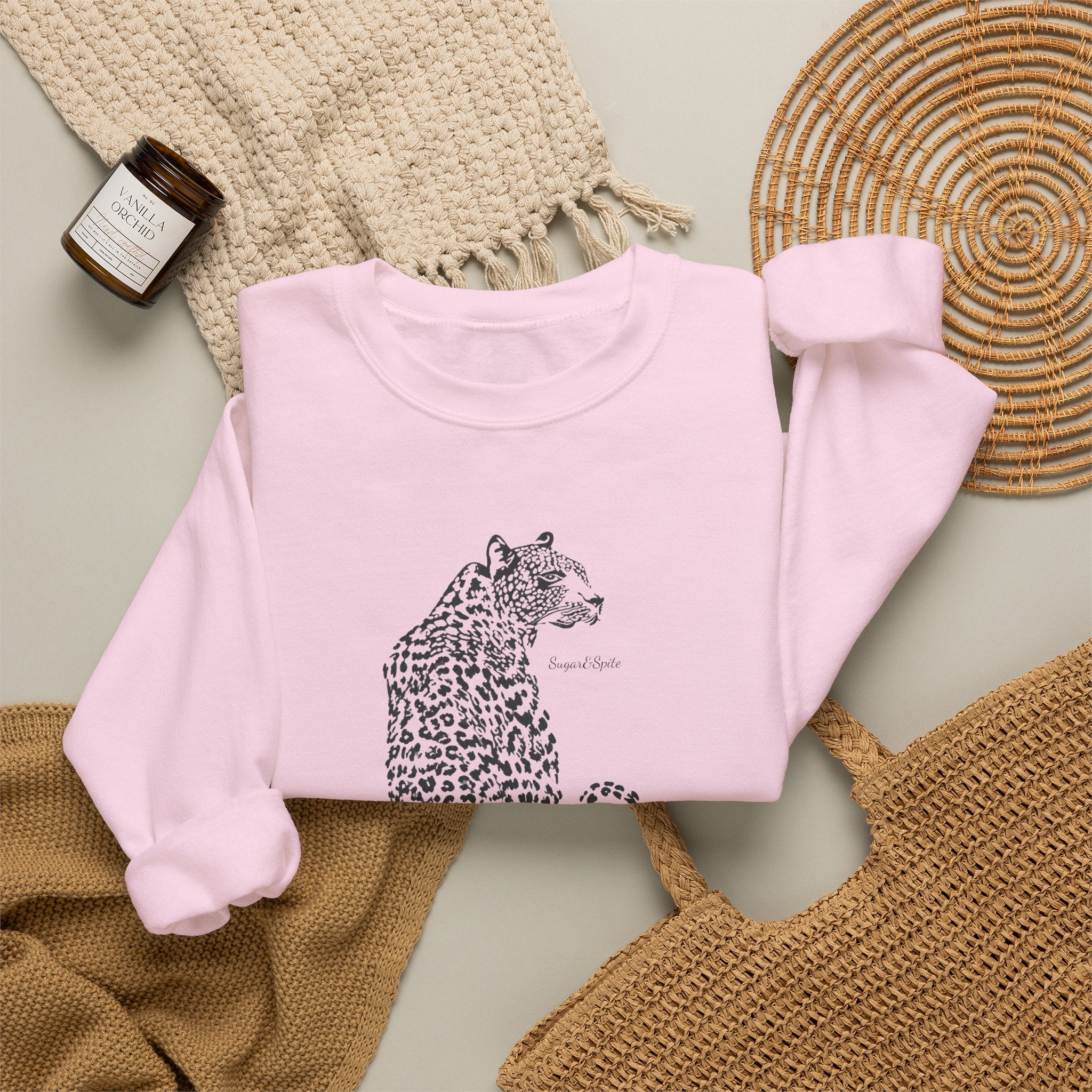 Leopard Sketch Crewneck Sweatshirt