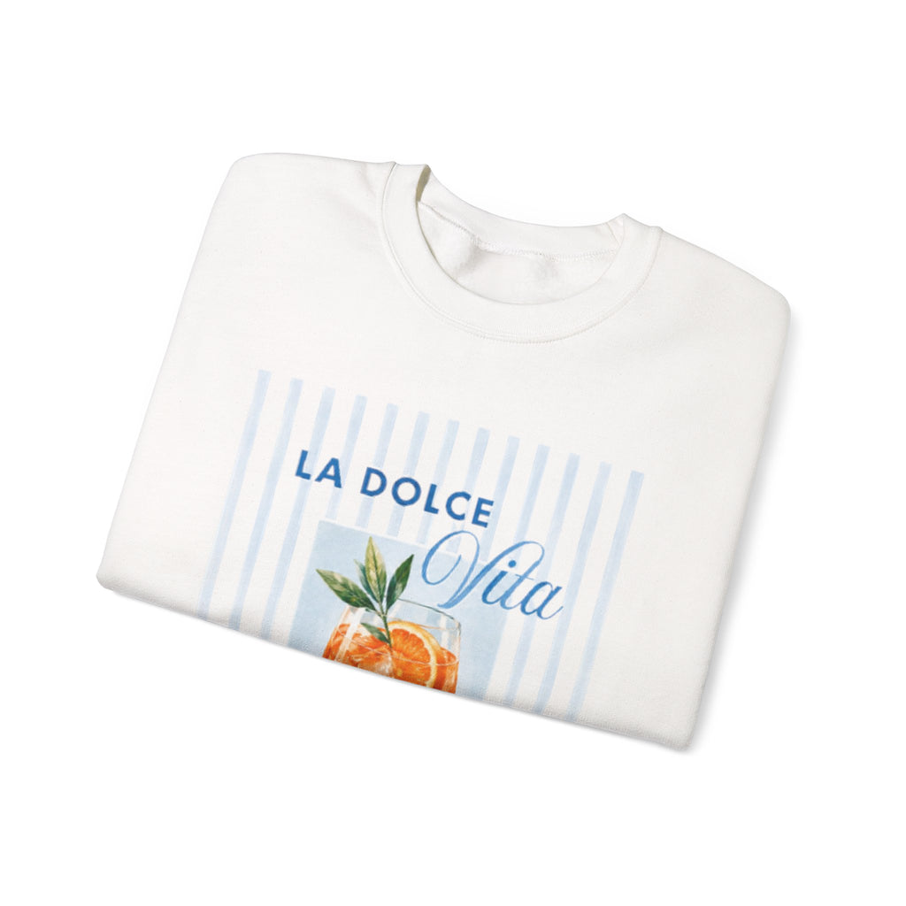 La Dolce Vita Sweatshirt — Orange Cocktail Graphic Crewneck