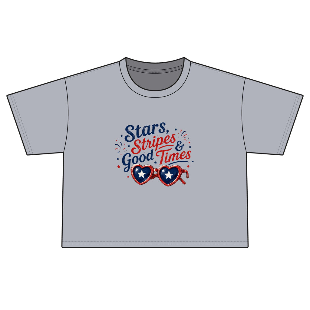 "Stars, Stripes & Good Times" Patriotic Boxy Tee