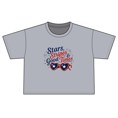 "Stars, Stripes & Good Times" Patriotic Boxy Tee