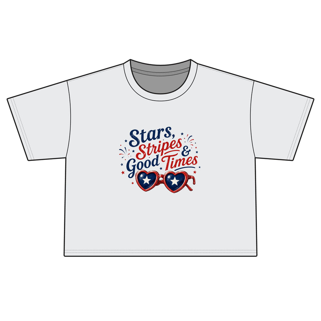 "Stars, Stripes & Good Times" Patriotic Boxy Tee