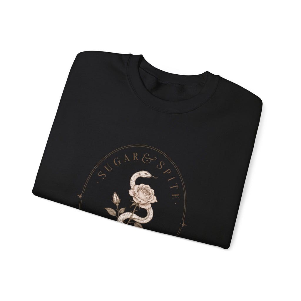 Floral Nightshade Crewneck Sweatshirt — Vintage Botanical 'Nightshade' Design