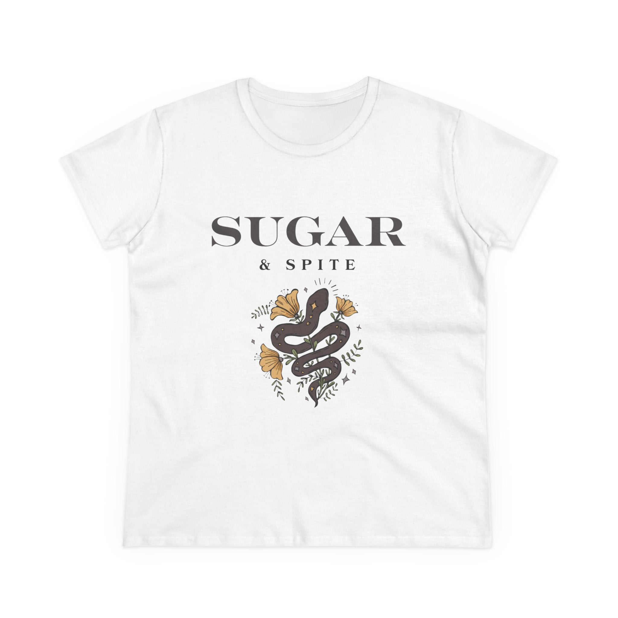 Sugar & Spite Snake Graphic Tee — Feminine Floral Snake Shirt