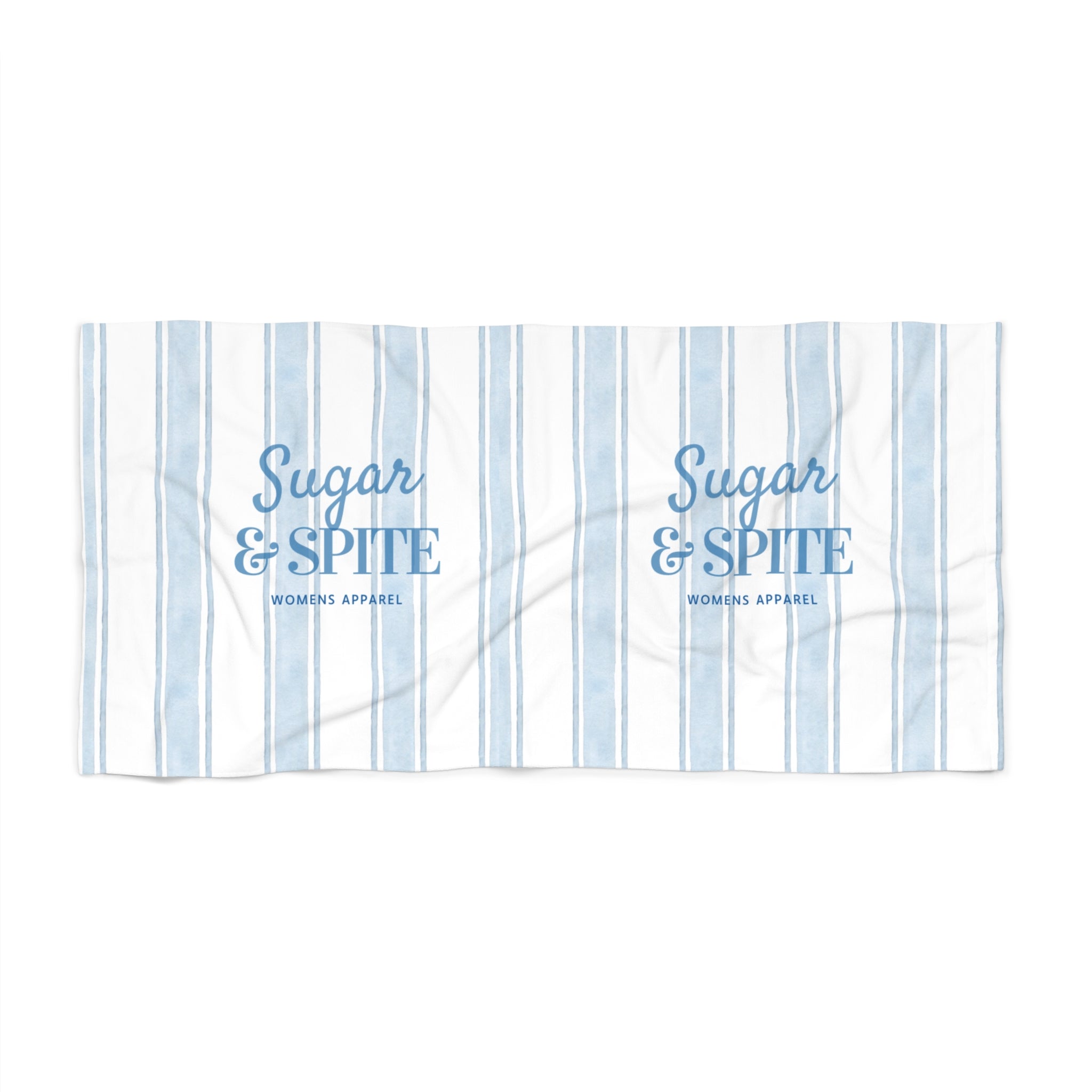 Sugar & Spite Blue Stripe Beach Towel — Coastal Cabana Pool & Beach Towel