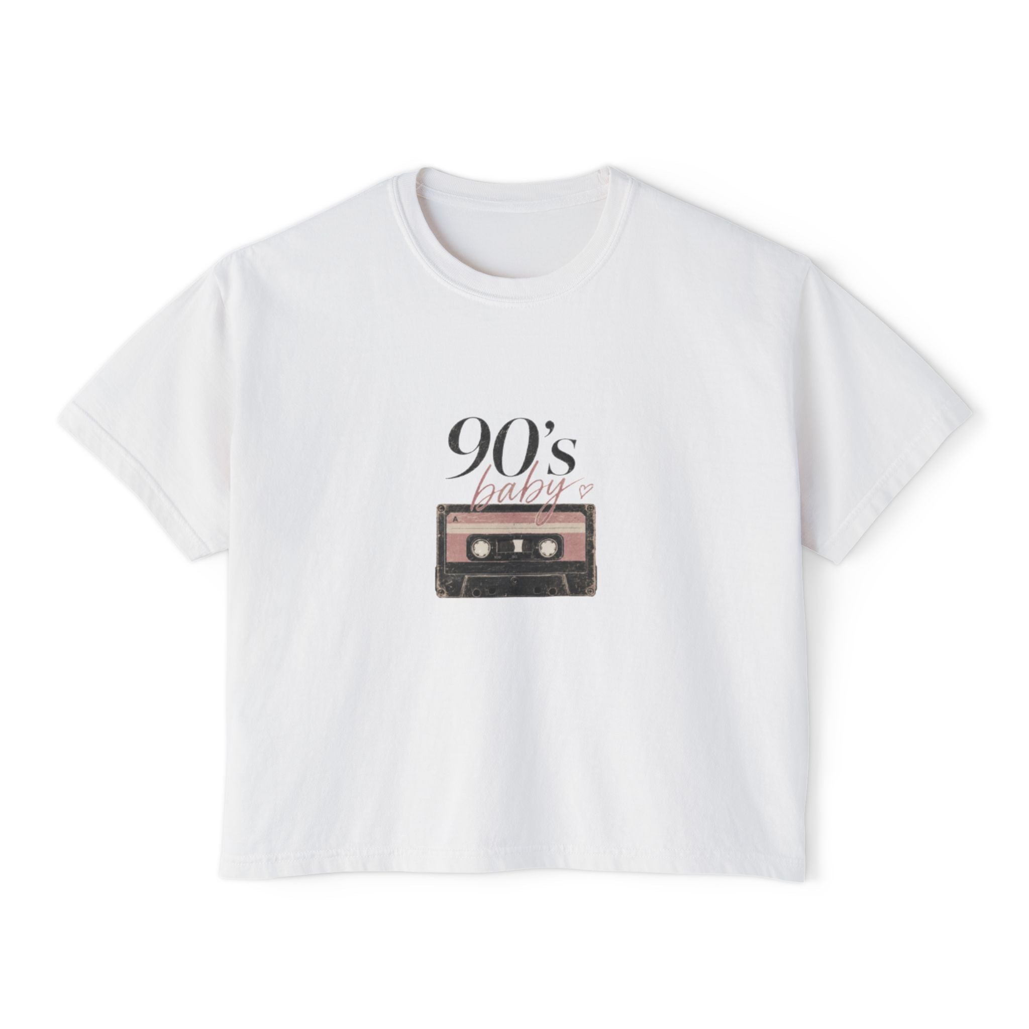 90's Baby Cassette Boxy Tee — Women’s Vintage Retro T-Shirt
