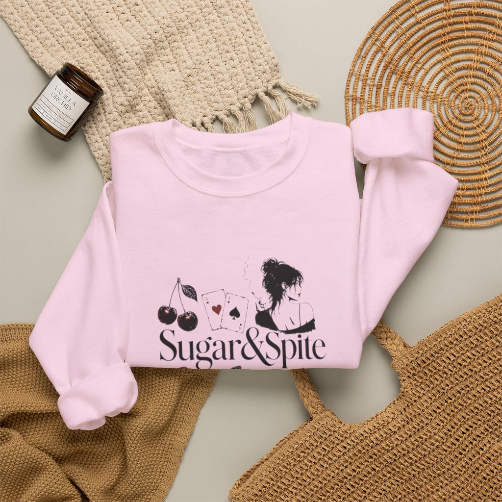 Sugar & Spice Crewneck Sweatshirt — Feminine Vintage Floral Graphic