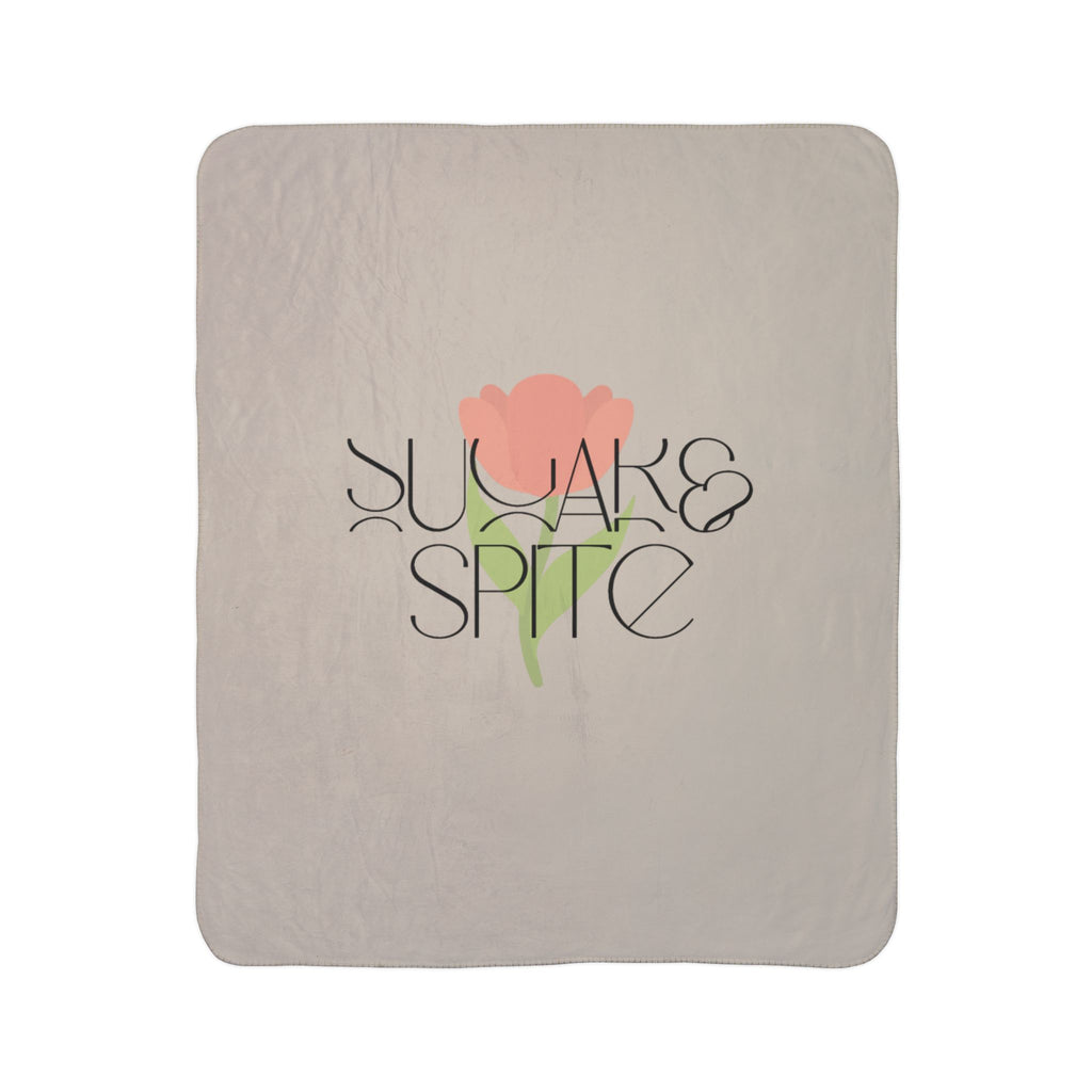 Sugar & Spite Floral Sherpa Blanket — Cozy Fleece Throw for Home, Gifts & Spring Decor