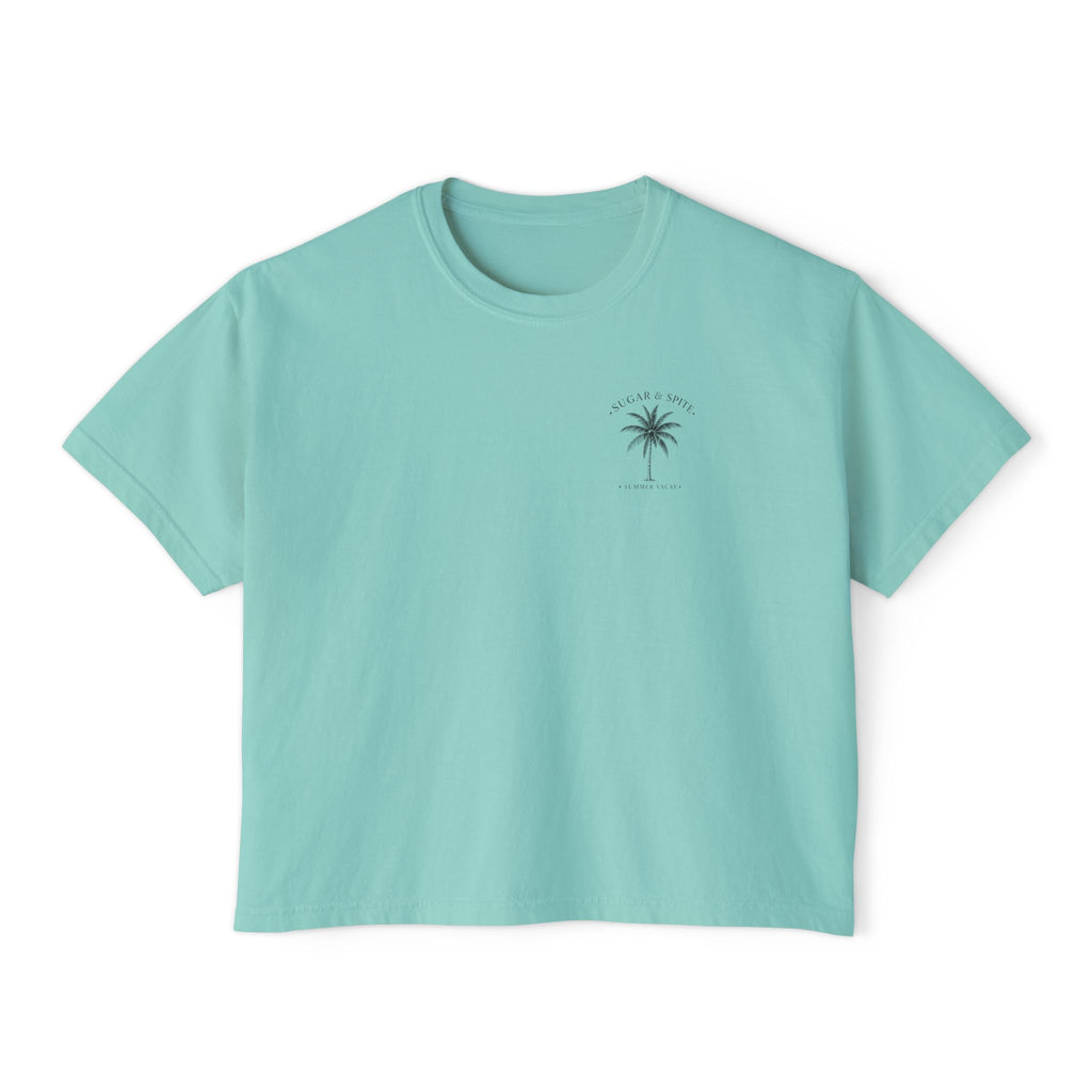 Margaritas Women's Boxy Tee – Palm Cocktail Graphic Tee