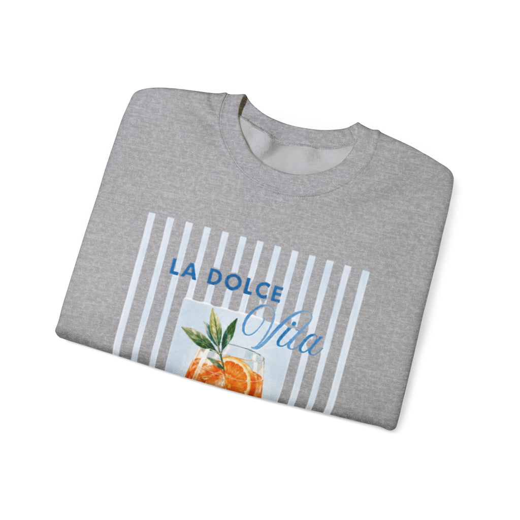 La Dolce Vita Sweatshirt — Orange Cocktail Graphic Crewneck