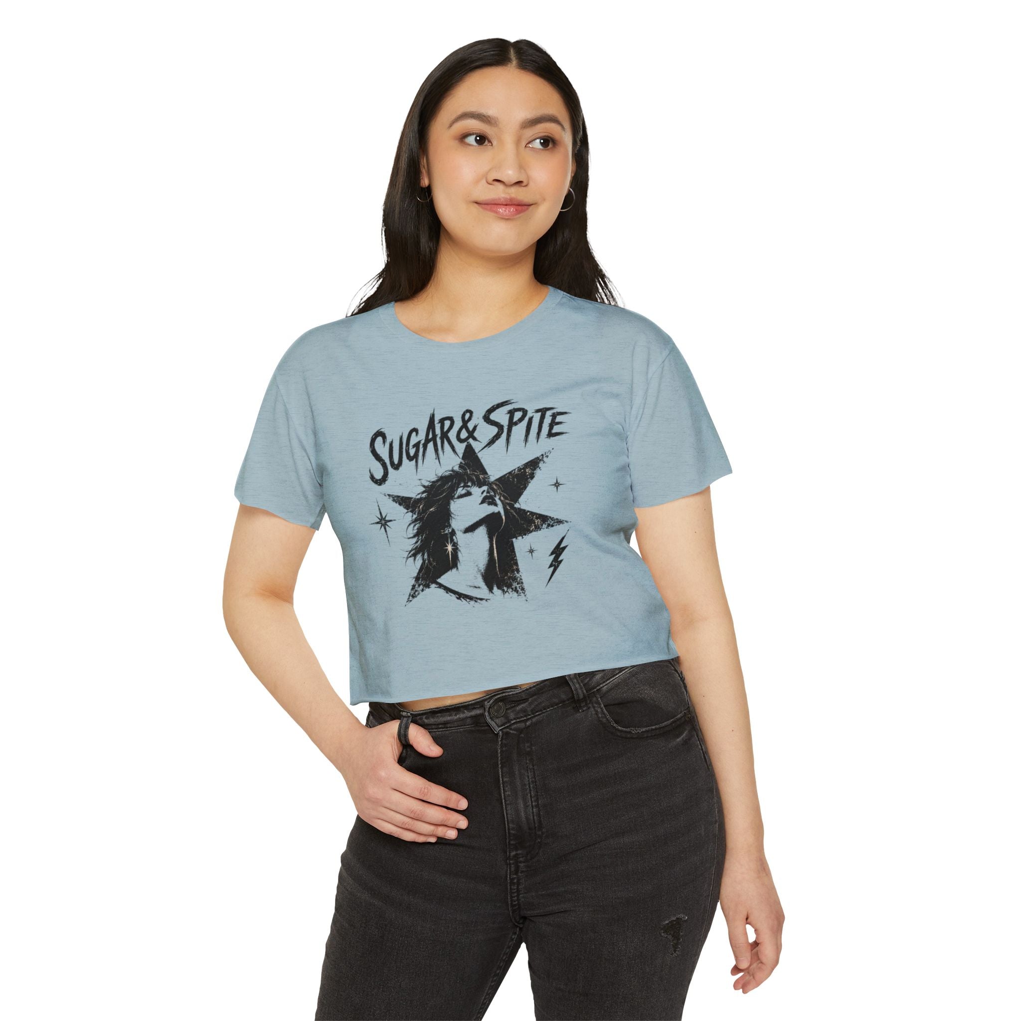 Sugar & Spite Rock Star Crop Top | Retro Star Graphic Tee