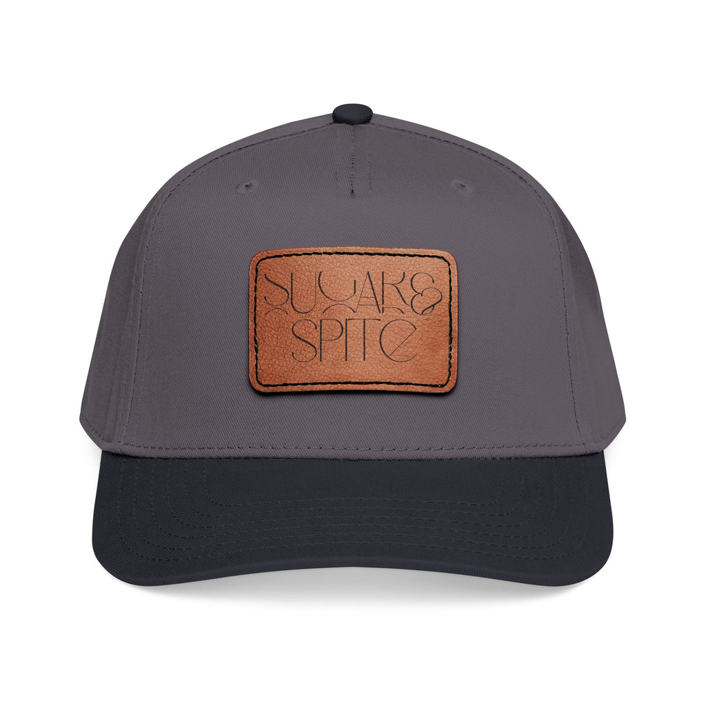 Leather Patch Baseball Cap — 'SUGAR & SPICE' Mid-Profile Hat