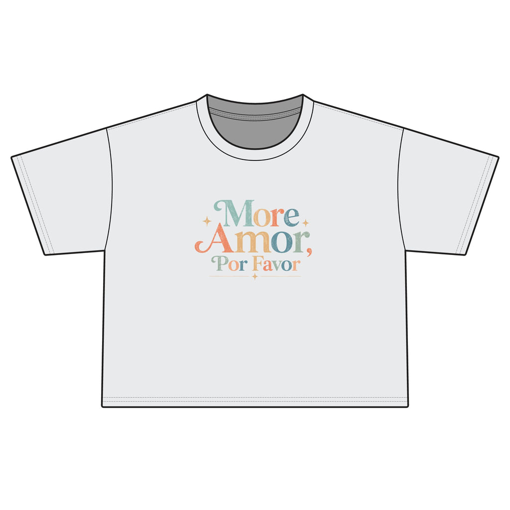 More Amor Por Favor Women's Boxy Tee — Retro Spanish Love Graphic