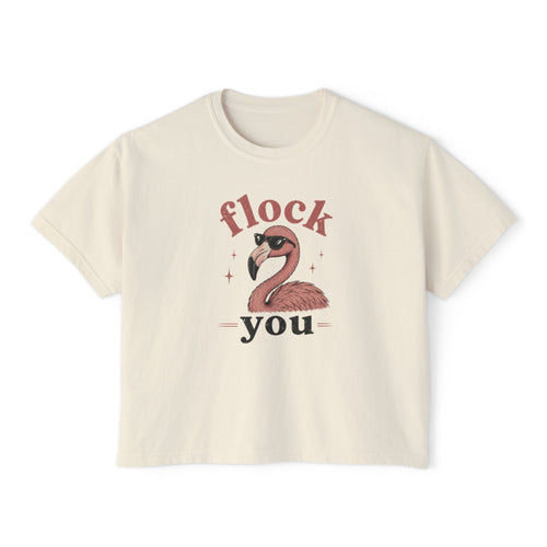 'Flock You' Flamingo Boxy Tee