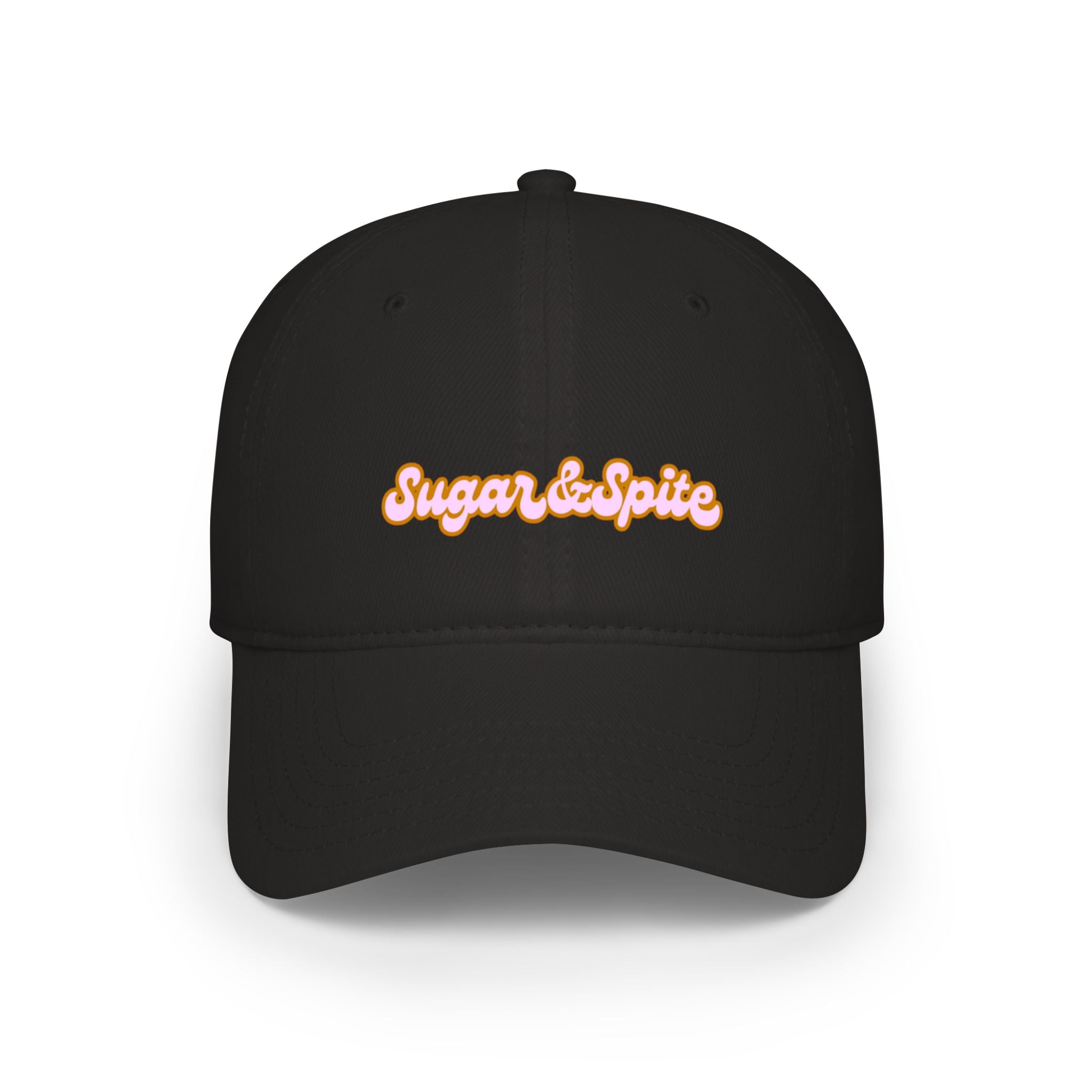 Sugar & Spice Low Profile Baseball Cap — Retro Script Hat for Women, Cute Casual Accessory