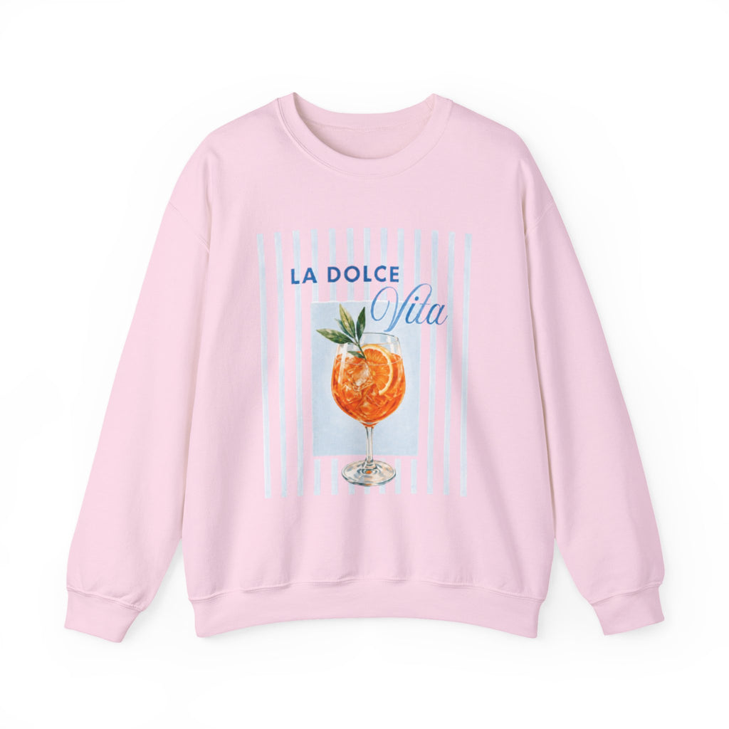 La Dolce Vita Sweatshirt — Orange Cocktail Graphic Crewneck