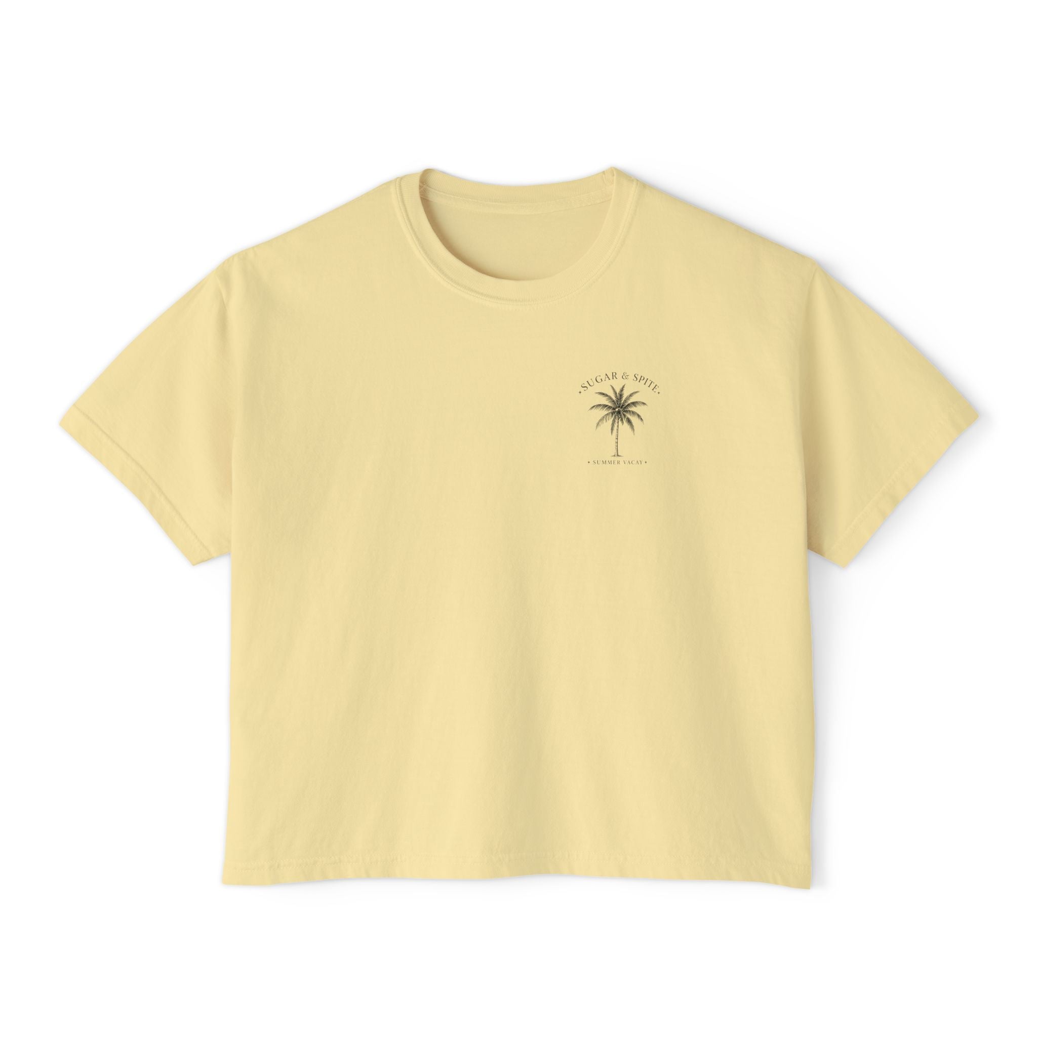 Margaritas Women's Boxy Tee – Palm Cocktail Graphic Tee