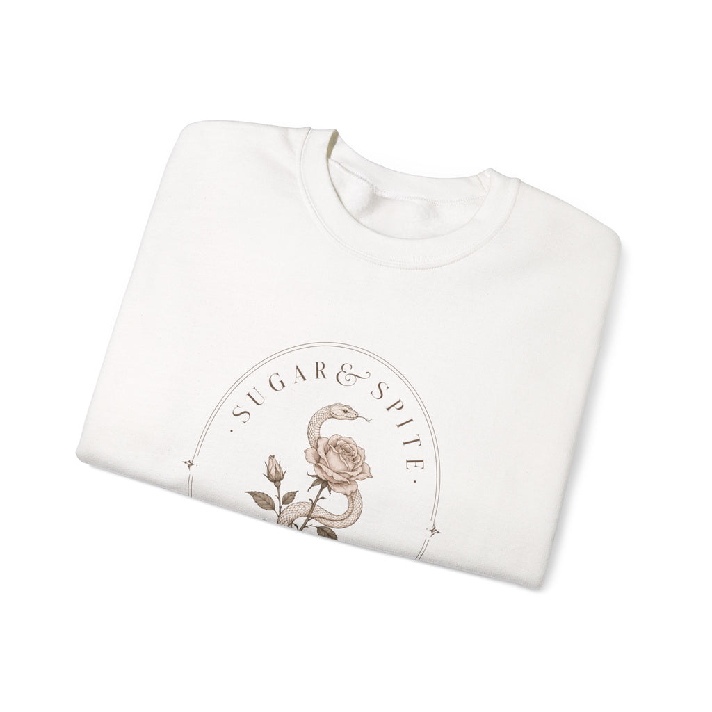 Floral Nightshade Crewneck Sweatshirt — Vintage Botanical 'Nightshade' Design