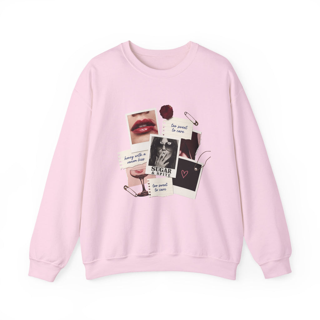 Collage Graphic Crewneck Sweatshirt — 'Sugar & Spice' Retro Photo Mood Crew