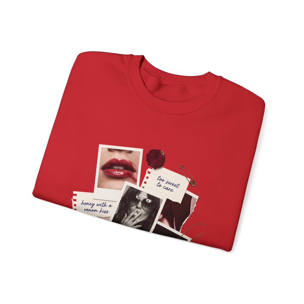Collage Graphic Crewneck Sweatshirt — 'Sugar & Spice' Retro Photo Mood Crew