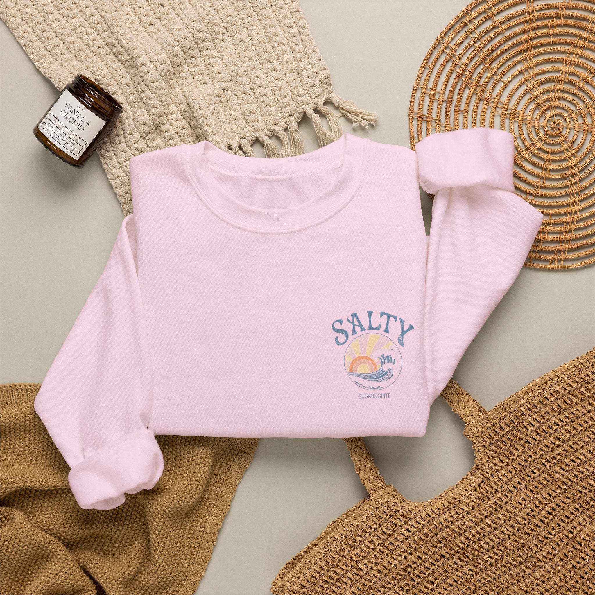 Salty Sunset Wave Crewneck Sweatshirt