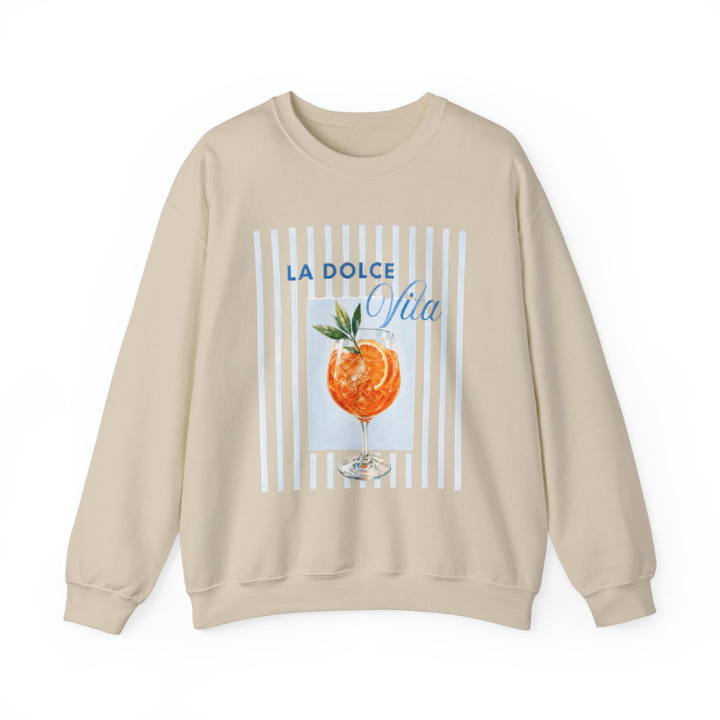La Dolce Vita Sweatshirt — Orange Cocktail Graphic Crewneck