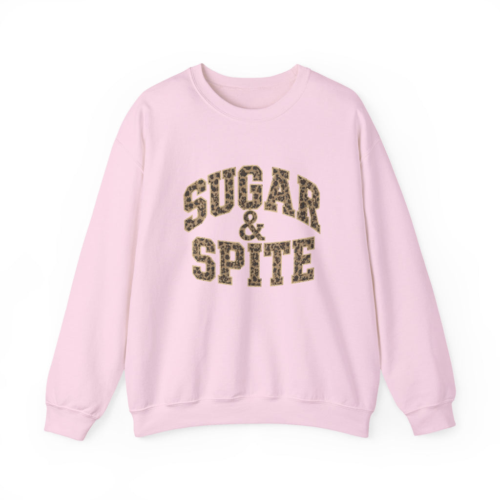 Sugar & Spite Leopard Varsity Logo Crewneck Sweatshirt