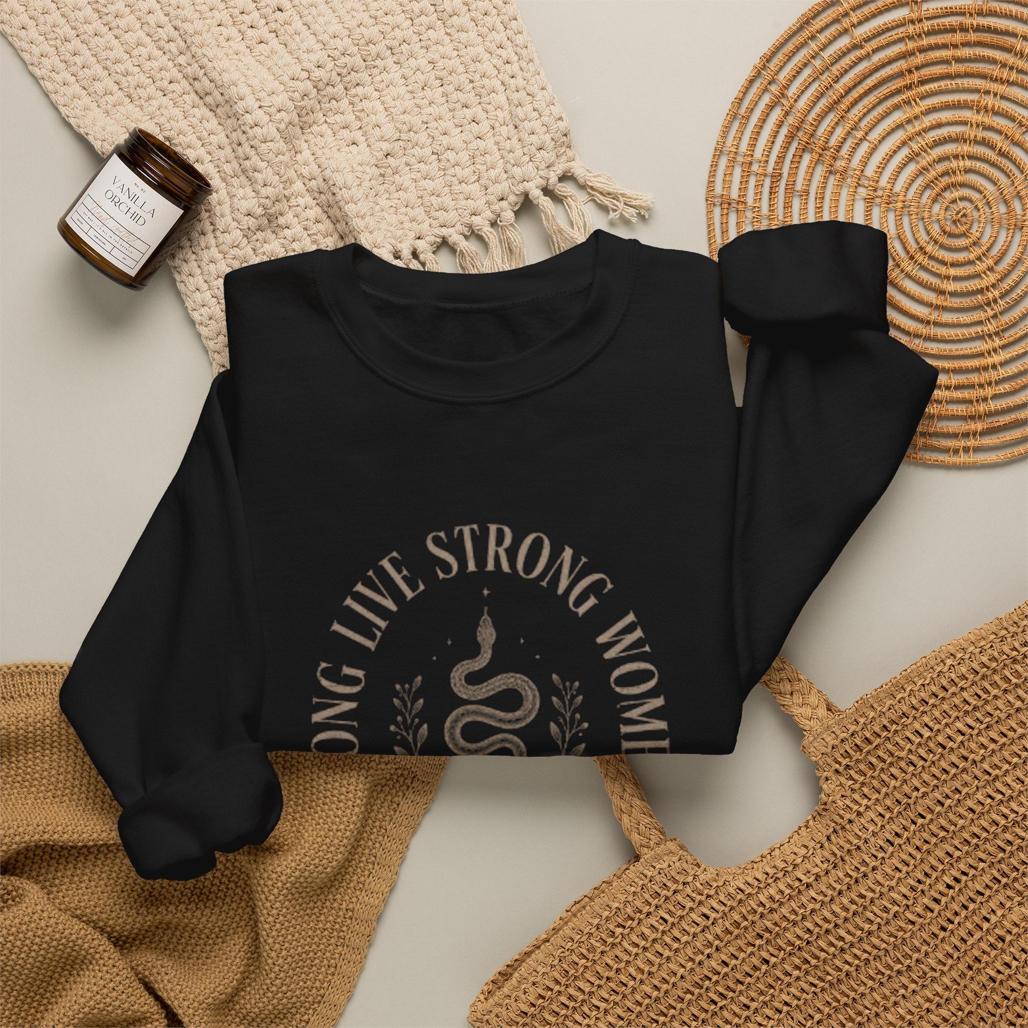 Long Live Strong Women Crewneck Sweatshirt — 'Sugar & Spite' Feminist Graphic Sweatshirt
