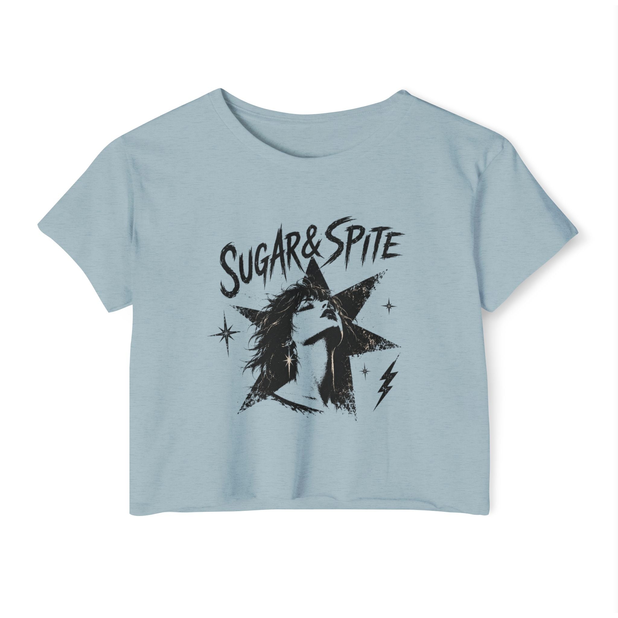 Sugar & Spite Rock Star Crop Top | Retro Star Graphic Tee