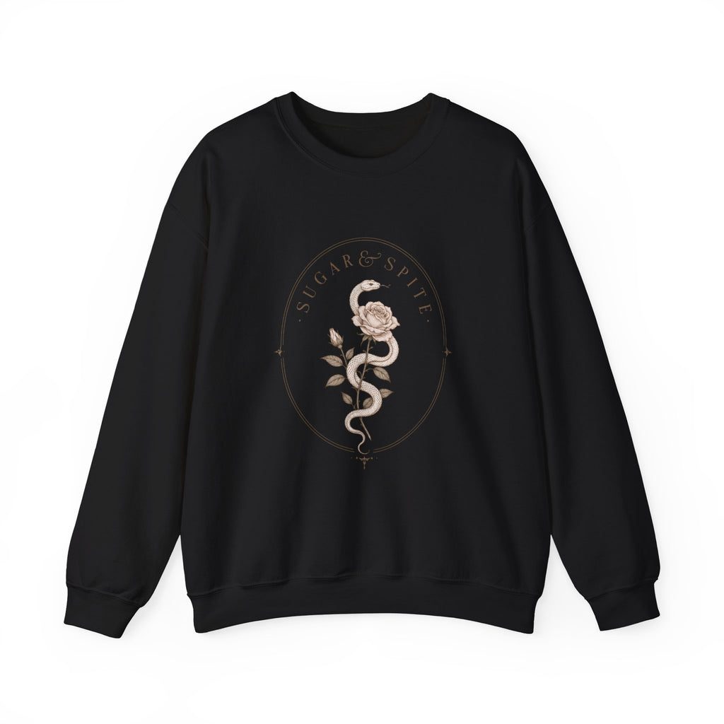 Floral Nightshade Crewneck Sweatshirt — Vintage Botanical 'Nightshade' Design