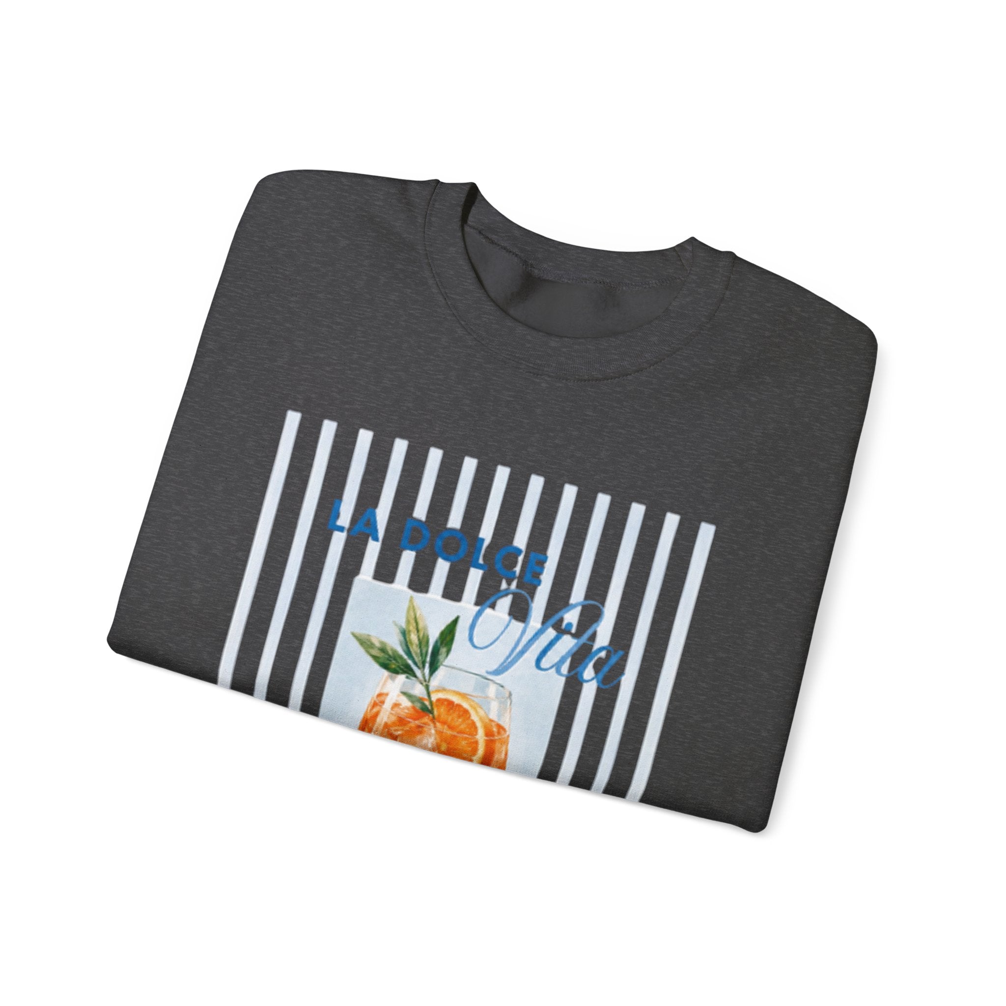 La Dolce Vita Sweatshirt — Orange Cocktail Graphic Crewneck